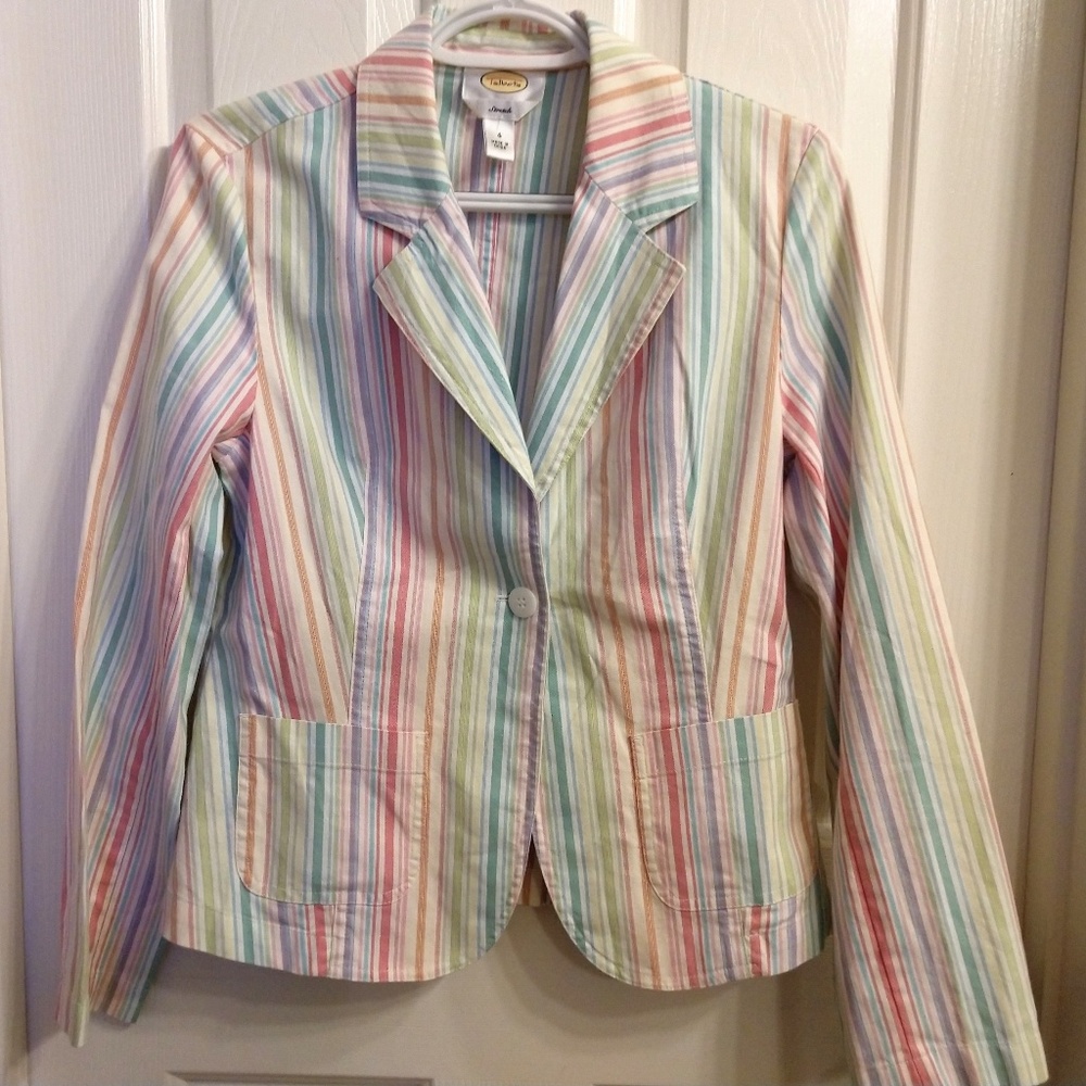 Talbot Striped Stretch Button Jacket Size 4 - Picture 8 of 8